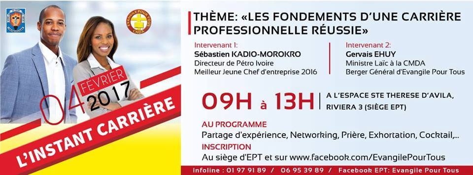 Séminaire: ''Evangile Pour Tous'' instruit les jeunes cadres sur les Fondements d'une carrière professionnelle réussie