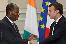 Transport ferroviaire: Ouattara et Macron lancent les travaux du Métro d'Abidjan