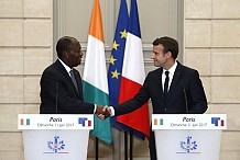 Emmanuel Macron souhaite le renforcement de coopération militaire avec la Côte d'Ivoire 
