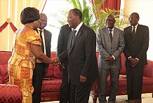 Le Bureau de l’UGTCI et la Ministre française du Commerce Extérieur reçus par le Chef de l’Etat