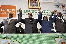 Alassane Ouattara à Béoumi hier :«L’équipe Alassane Ouattara a avec le RHDP doit continuer en 2015»