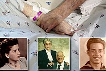 Mariés depuis 65 ans; ils meurent à neuf heures d'intervales.