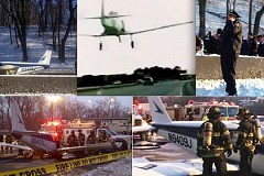 New York : un avion atterrit sur une autoroute du Bronx. New York : un avion atterrit sur une autoroute du Bronx.