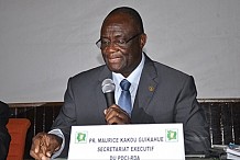 Maurice Kakou Guikahué, Secrétaire exécutif du PDCI, depuis Gagnoa, clôt le débat sur la candidature unique au RHDP