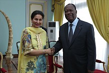 Le Chef de l’Etat a reçu la Vice- Ministre des Relations Extérieures de l’Inde et le Directeur des Opérations de la Banque Mondiale pour la Côte d’Ivoire.