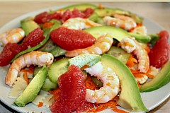 Salade avocat et crevettes