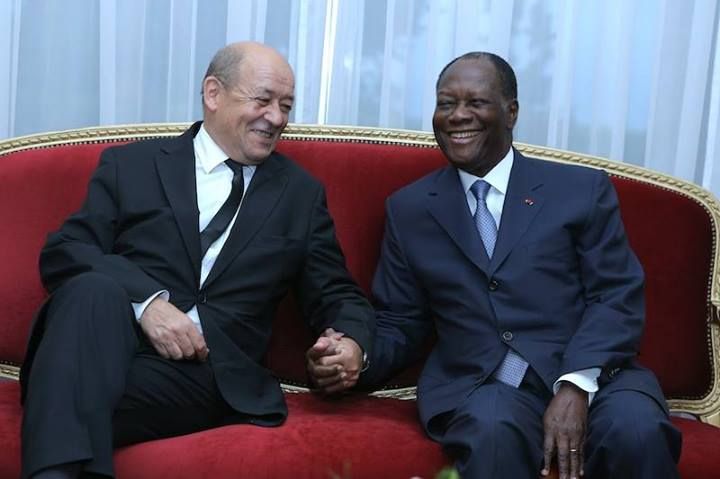 RÃ©sultat de recherche d'images pour "ouattara le+drian+cote+d'ivoire"