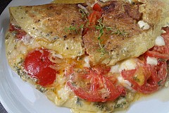 L'omelette aux tomates