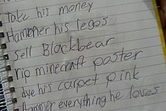 La liste diabolique d'une fillette de 8 ans La liste diabolique d'une fillette de 8 ans