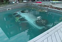 (Vidéo) Ivre, elle plonge dans la piscine… avec sa voiture