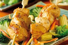 Brochettes de poulet au citron vert