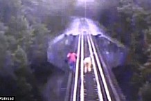Vidéo: Elles passent sous un train et survivent