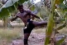 La star du Muay thai découpe un arbre à coups de pied