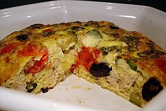 L'omelette au poulet et légumes