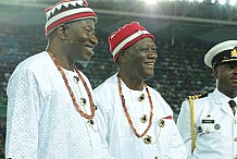 Le Chef de l’Etat à l’inauguration du stade international d'Akwa Ibom, au Nigéria le vendredi 07 novembre 2014.