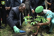 Le Chef de l’Etat a pris part à la cérémonie de planting d’arbres au jardin botanique
