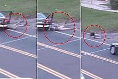 (Vidéo) Une jeune fille échappe à un rapt en sautant d’une voiture en marche 