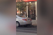 (Vidéo) Pour s’échapper, un voleur fracasse la vitrine d’un magasin avec sa tête



