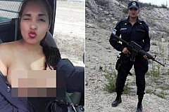 (Photo) Une policière suspendue pour avoir posé seins nus durant son service