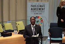 Cérémonie de signature de l’accord de Paris sur les changements climatiques : Déclaration de son Excellence Alassane Ouattara , Président de la République de Cote D’ivoire