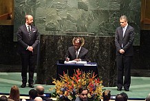 Le Chef de l’Etat a pris part à la cérémonie de signature de l’accord de Paris