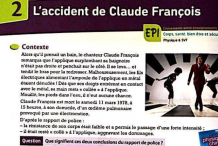 La mort de Claude François fait l'objet d'un exercice dans un manuel de 3e