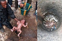 Un bébé jeté dans une fosse d'eaux usées et sauvé par des passants.