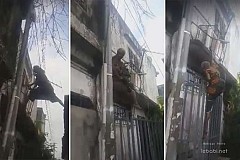 Vidéo Buzz du Jour : Une vieille sorcière descend d'un toit à Angré ce matin