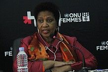 Projet HeForShe : la Directrice Exécutive d’ONU femmes, Mme Phumzile Mlanbo-Ngcuka, fait le point de sa visite en Côte d’Ivoire