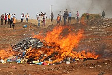 Plus de 520 kg de drogues et de stupéfiants incinérés à Yamoussoukro