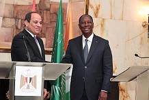 À Abidjan, Sissi et Ouattara plaident pour un renforcement des échanges économiques entre les deux pays
