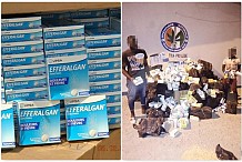 La gendarmerie saisis à Yamoussoukro 650 kg de médicaments prohibés après une course poursuite