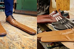 Covid-19 : Un cordonnier fabrique des chaussures pour la distanciation physique (photos)