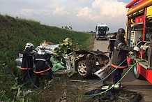 Côte d’Ivoire: quatre personnes tuées dans un accident de la circulation sur l’autoroute du Nord ( Pompiers)
