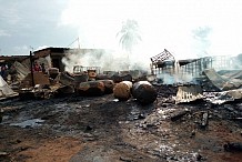 Grave incendie à Yopougon : des barils de bitume causent d'énormes dégâts