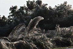 Grèce: Un lac pris dans une toile d'araignée géante Grèce: Un lac pris dans une toile d'araignée géante